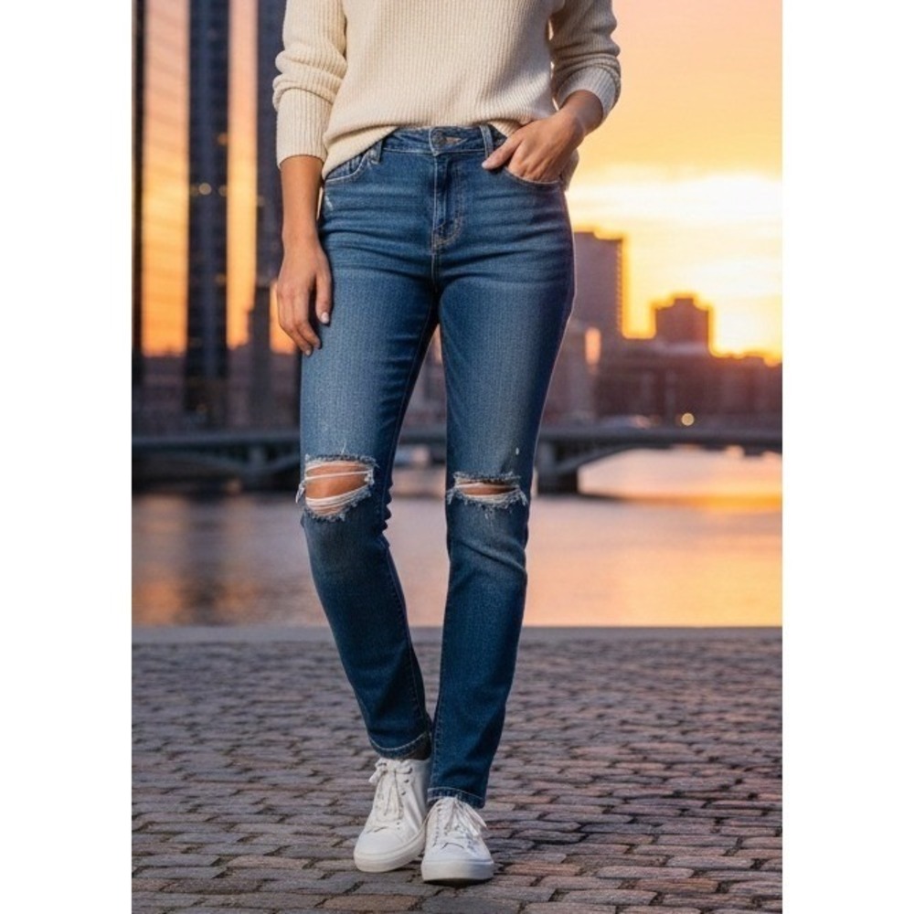 Joe's Women's Skinny Denim Jeans Ripped Distressed Bootcut Y2K Size 29‎ Blue